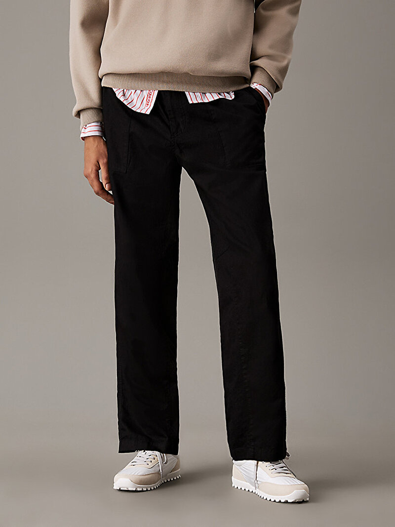 Calvin Klein Siyah Renkli Erkek Keten Pantolon