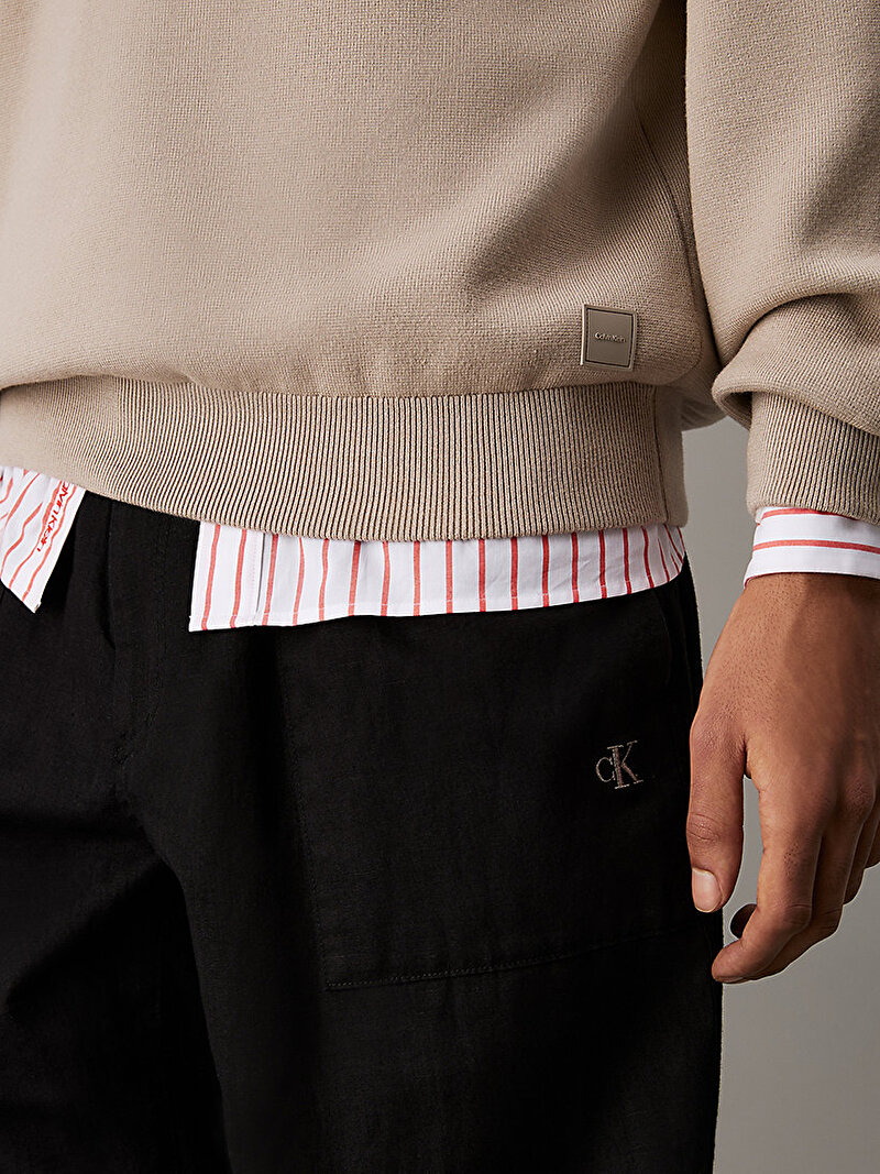 Calvin Klein Siyah Renkli Erkek Keten Pantolon