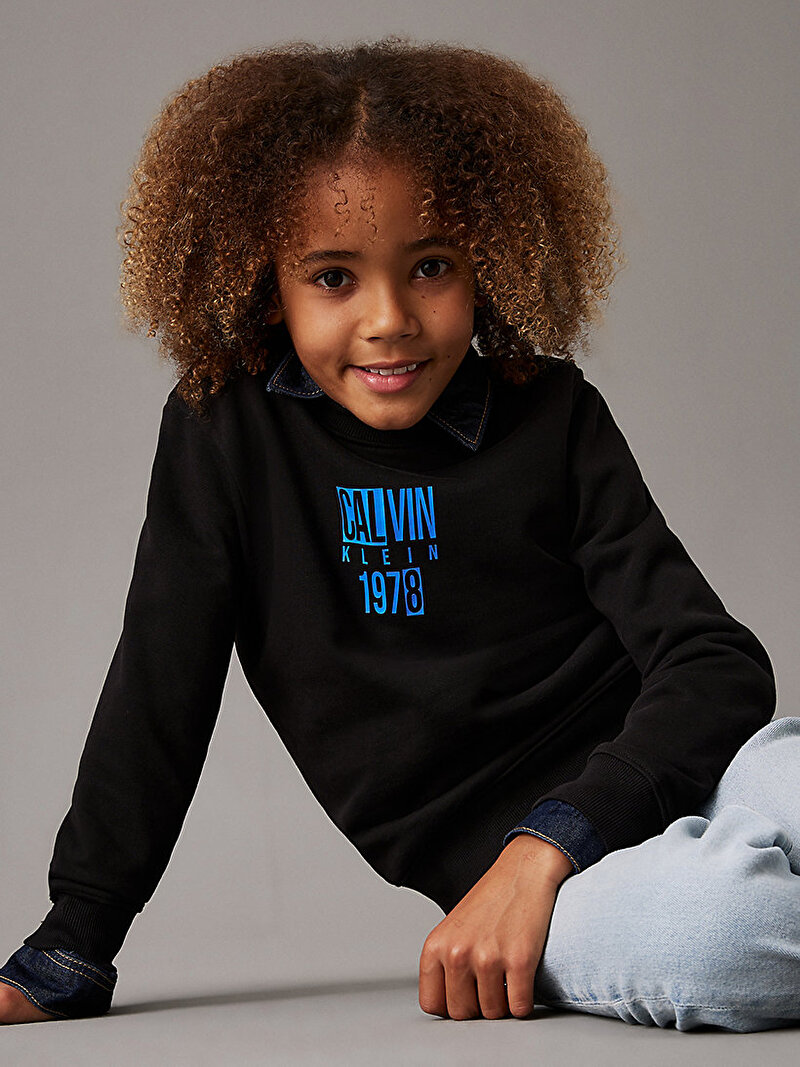 Calvin Klein Siyah Renkli Erkek Çocuk Good Level Graphic Sweatshirt