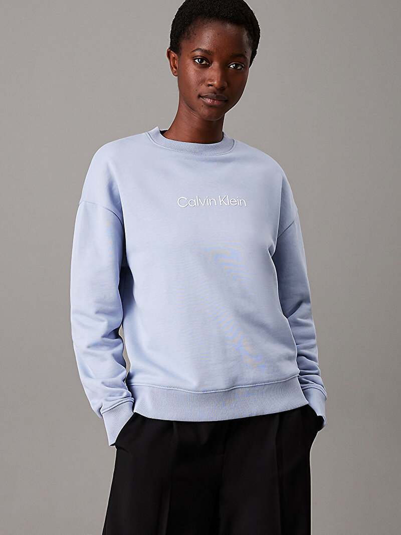 Calvin Klein Mavi Renkli Kadın Hero Logo Sweatshirt