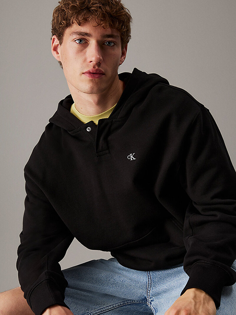 Calvin Klein Siyah Renkli Erkek Summer Terry Hoodie
