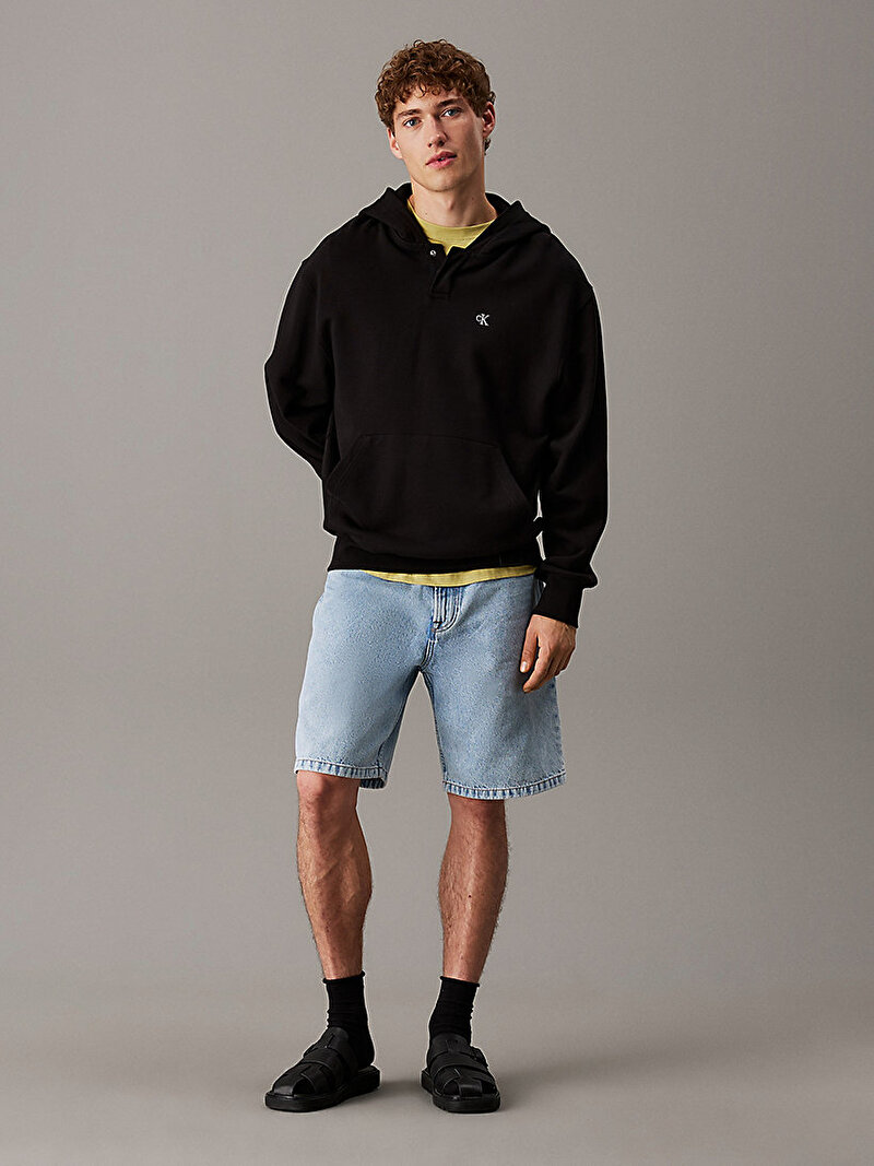 Calvin Klein Siyah Renkli Erkek Summer Terry Hoodie
