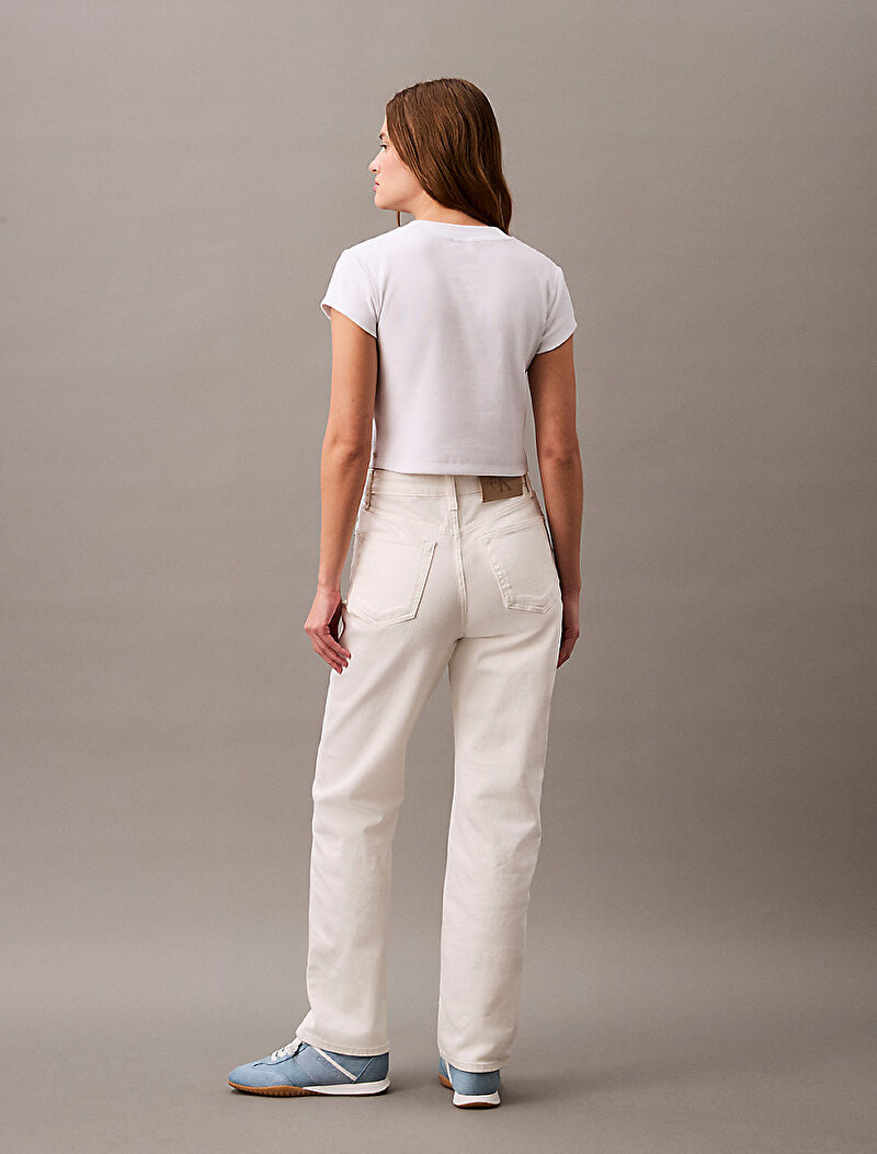 Calvin Klein Beyaz Renkli Kadın Monogram Baby T-shirt