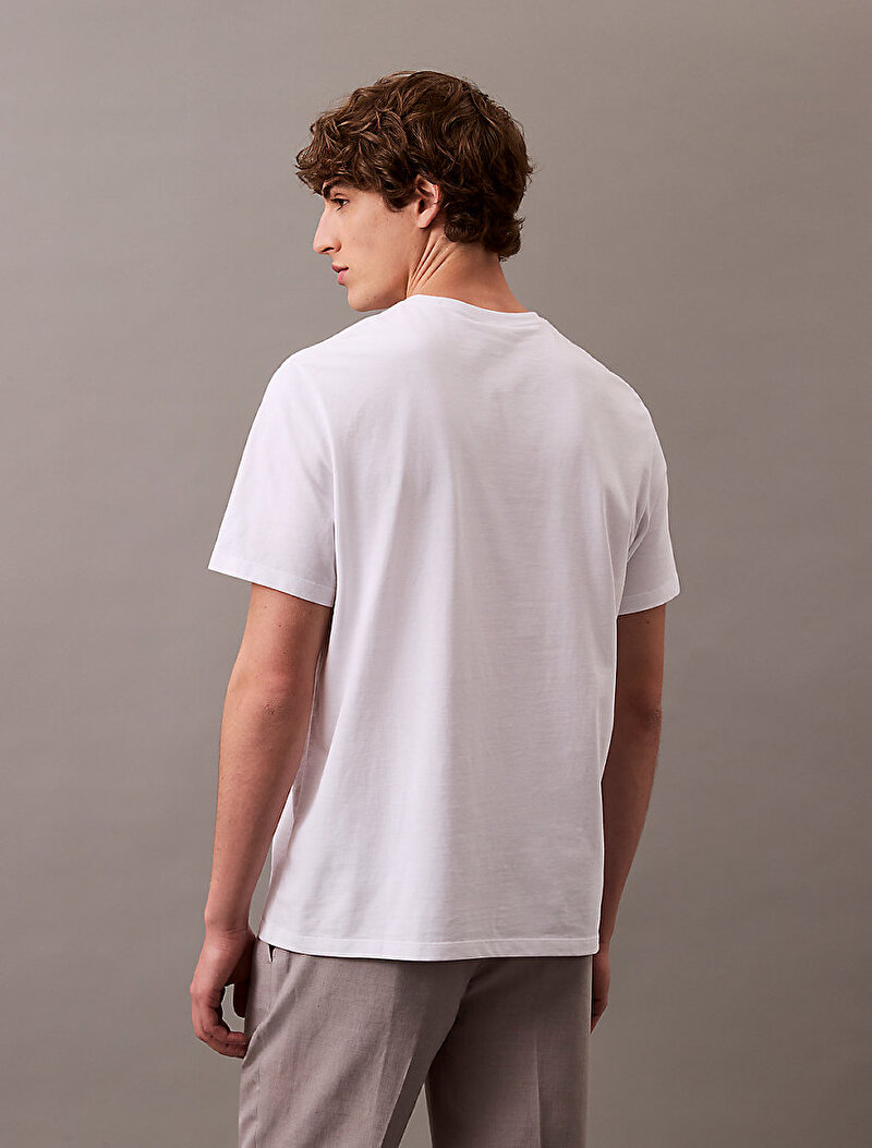 Calvin Klein Beyaz Renkli Erkek CK T-shirt