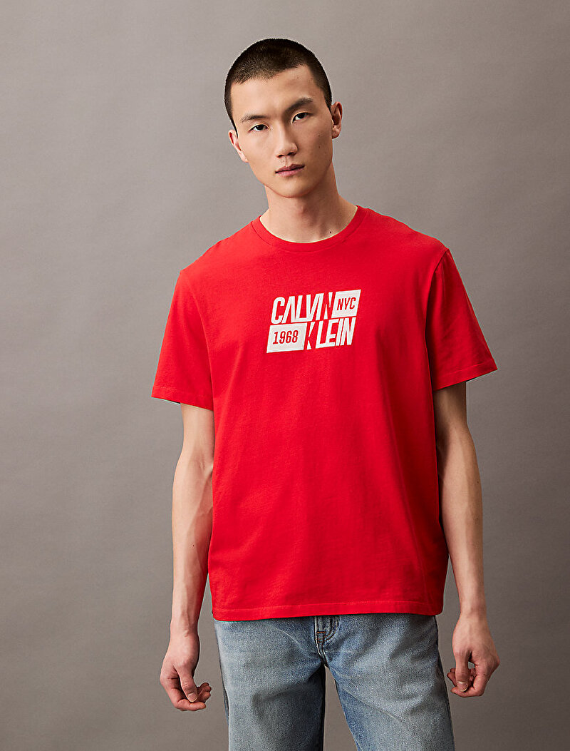 Calvin Klein Kırmızı Renkli Erkek Sport Logo Classic T-shirt