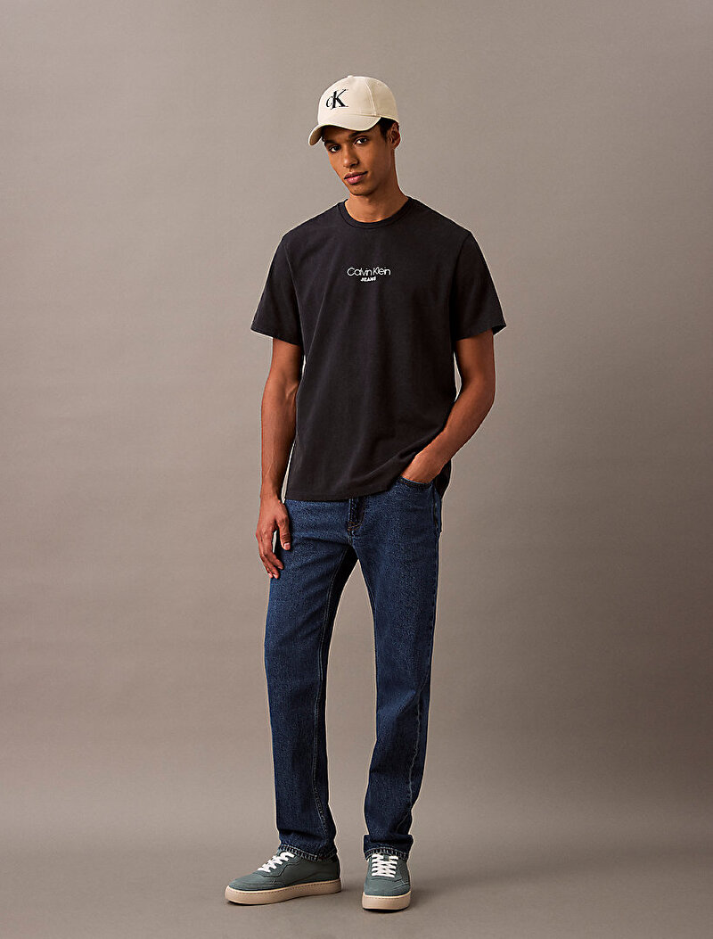 Calvin Klein Lacivert Renkli Erkek Acid Wash T-shirt