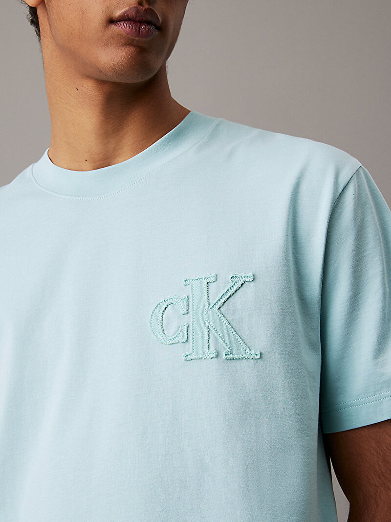 Calvin Klein Mavi Renkli Erkek CK Applique T-shirt