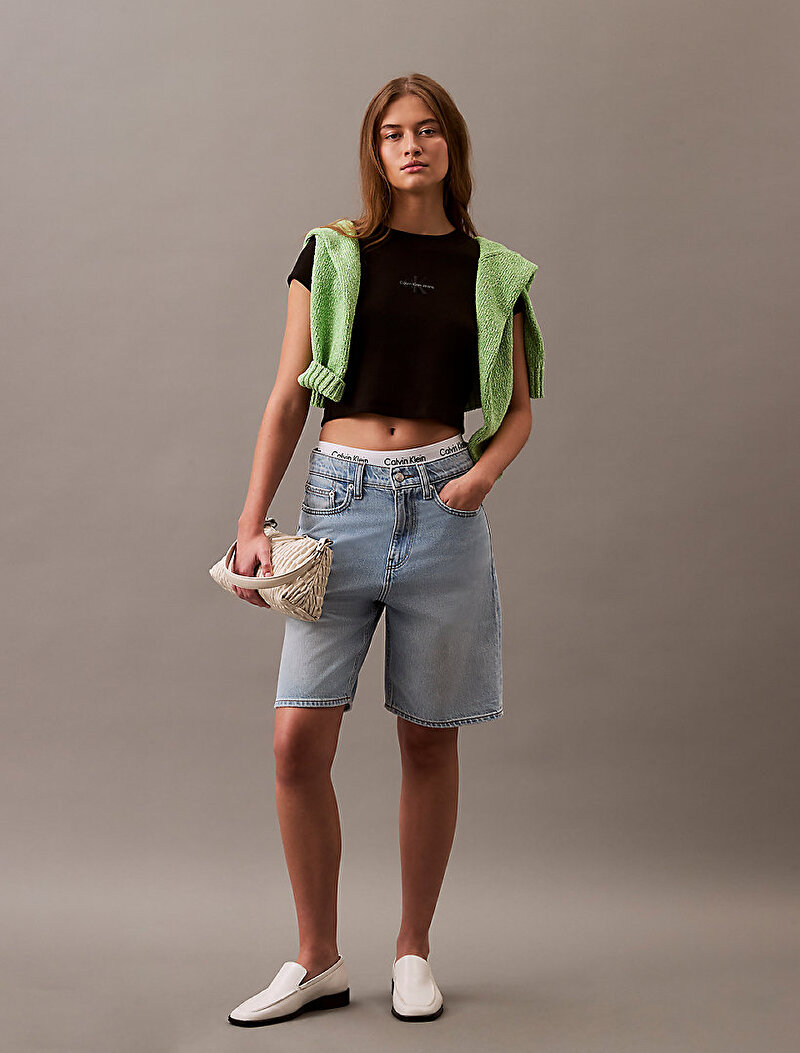 Calvin Klein Siyah Renkli Kadın Monogram Baby T-shirt