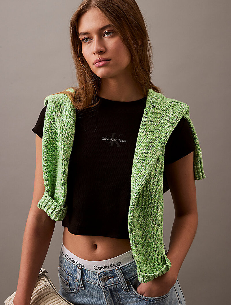 Calvin Klein Siyah Renkli Kadın Monogram Baby T-shirt