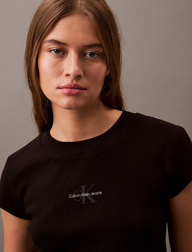 Calvin Klein Siyah Renkli Kadın Monogram Baby T-shirt