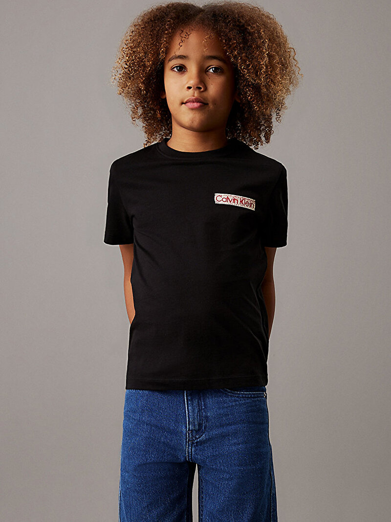 Calvin Klein Siyah Renkli Erkek Çocuk Label CKJ Graphic T-shirt