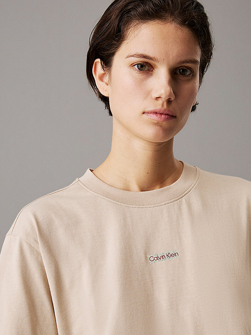 Calvin Klein Bej Renkli Kadın Placed T-shirt Elbise