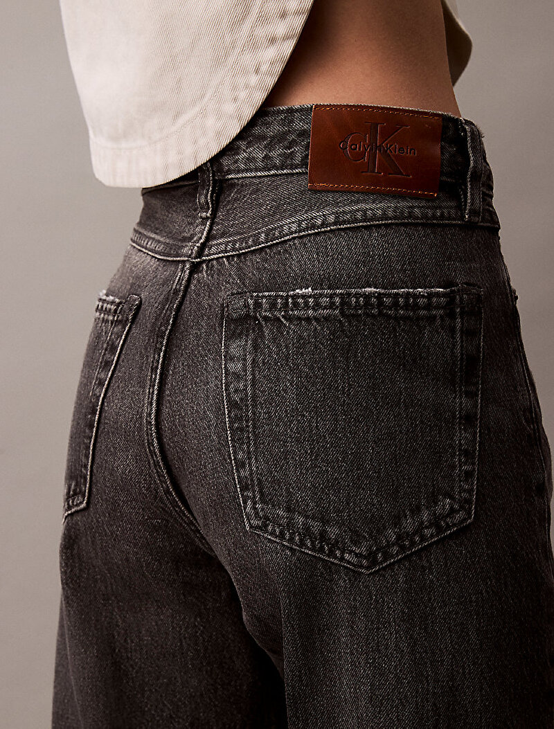 Calvin Klein Siyah Renkli Kadın Signature 90s Straight Jean Pantolon