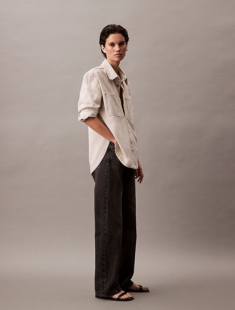 Calvin Klein Siyah Renkli Kadın Signature 90s Straight Jean Pantolon