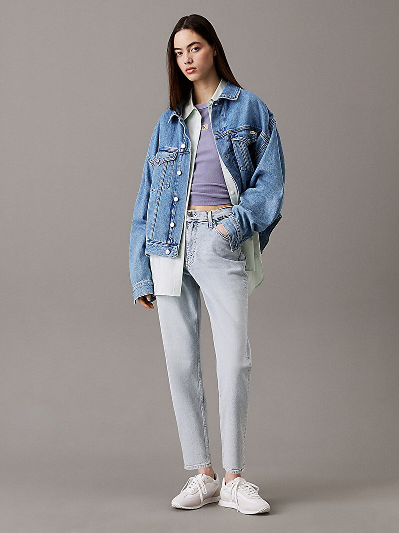 Calvin Klein Mavi Renkli Kadın Mom Jean Pantolon