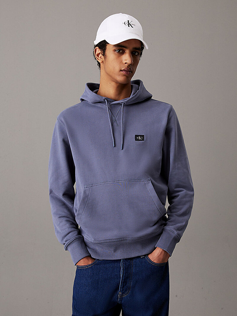 Erkek Woven Label Hoodie