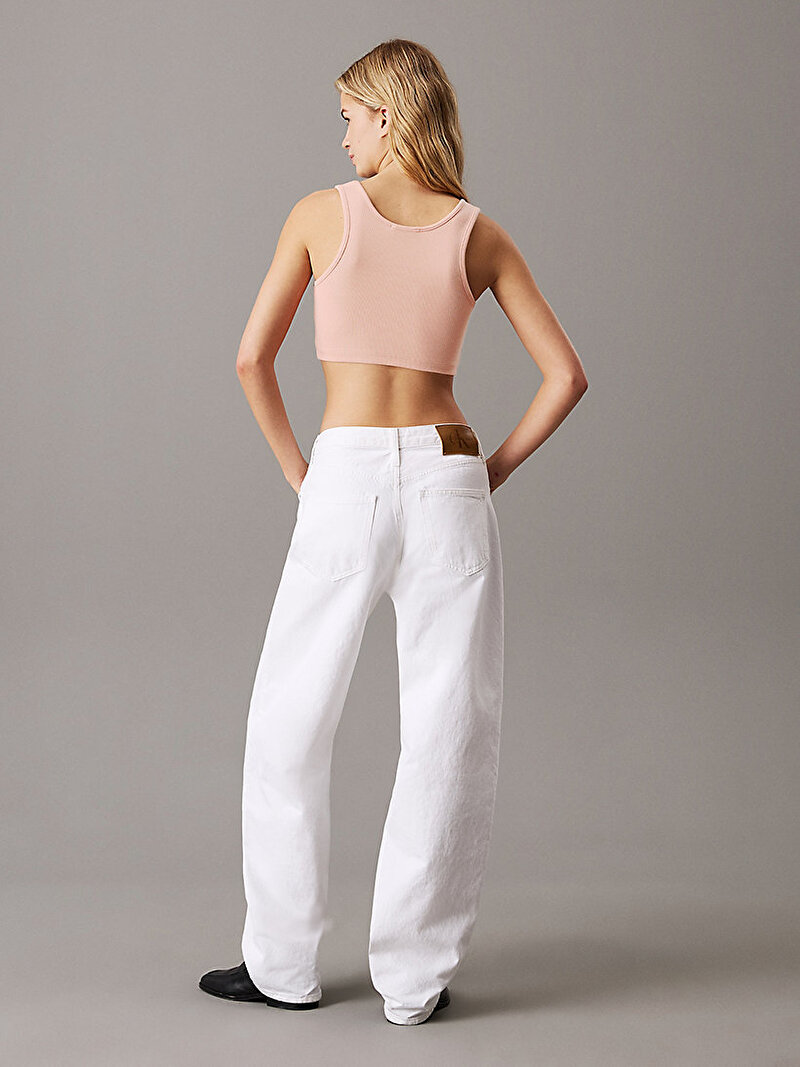 Calvin Klein Bej Renkli Kadın Woven Label Rib Bralet