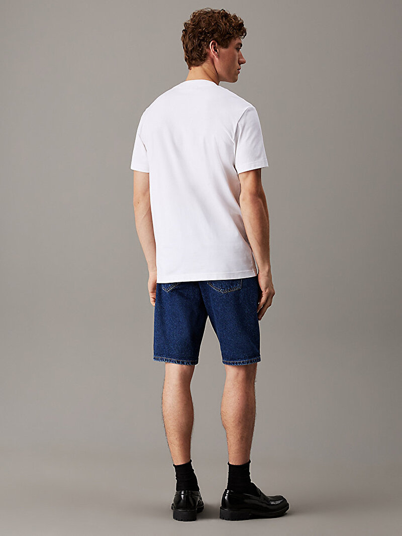 Calvin Klein Beyaz Renkli Erkek Heavy Regular T-shirt