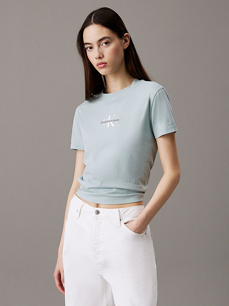Calvin Klein Mavi Renkli Kadın Monologo Baby T-shirt