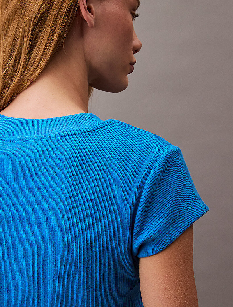 Calvin Klein Mavi Renkli Kadın Monogram Baby T-shirt