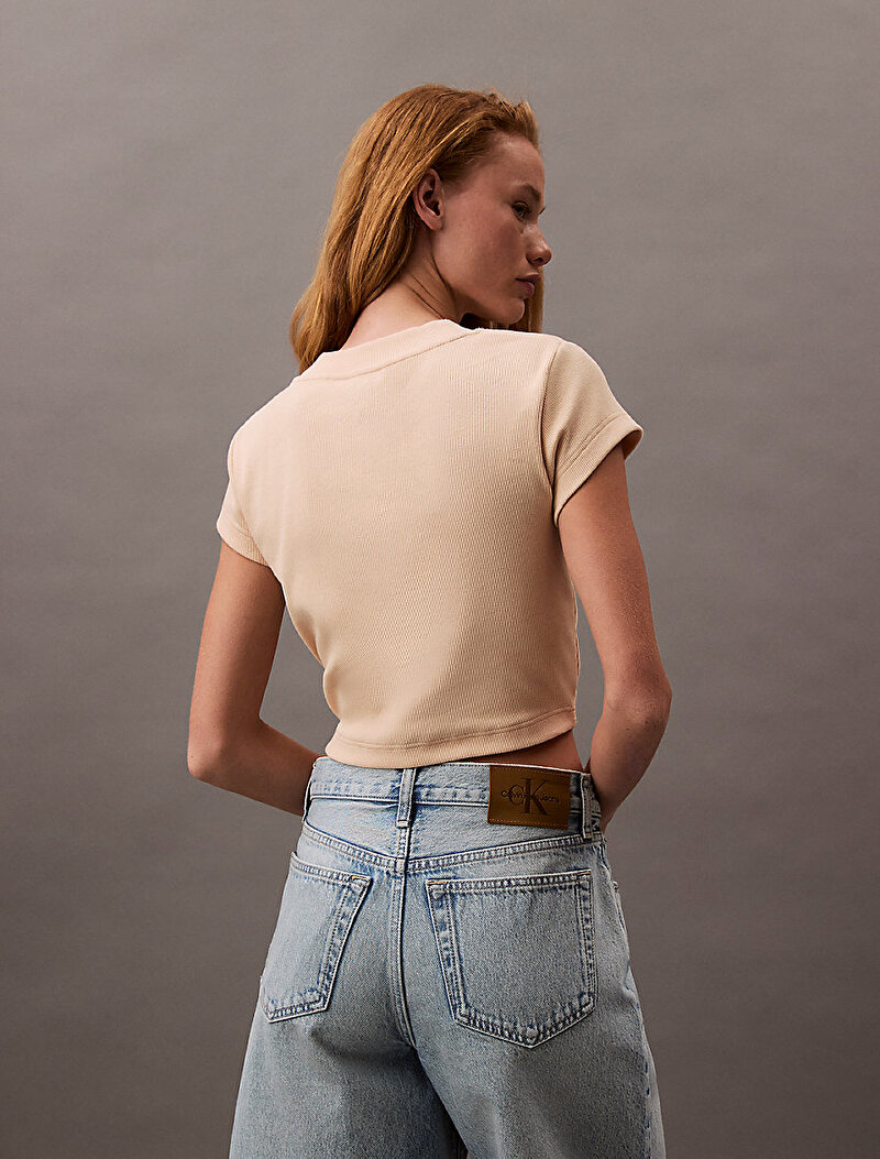 Calvin Klein Pembe Renkli Kadın Monogram Baby T-shirt