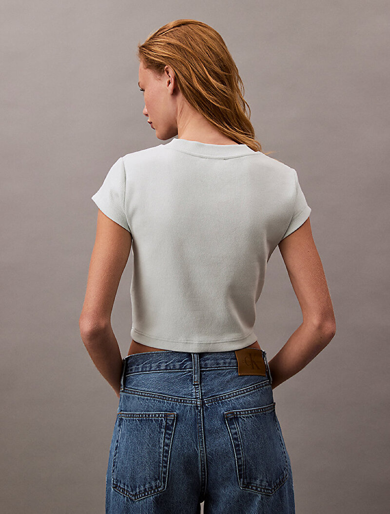 Calvin Klein Yeşil Renkli Kadın Monogram Baby T-shirt