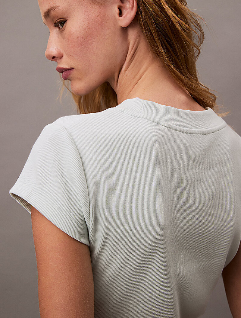 Calvin Klein Yeşil Renkli Kadın Monogram Baby T-shirt