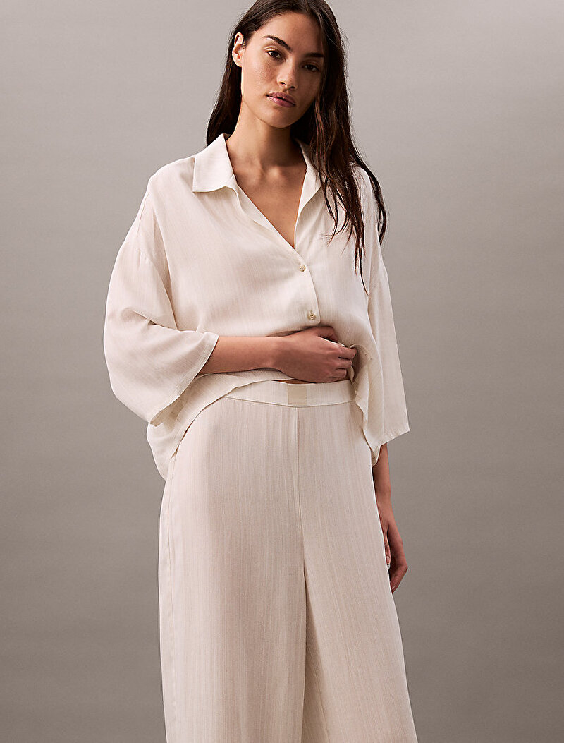 Calvin Klein Bej Renkli Kadın Viskoz Pantolon