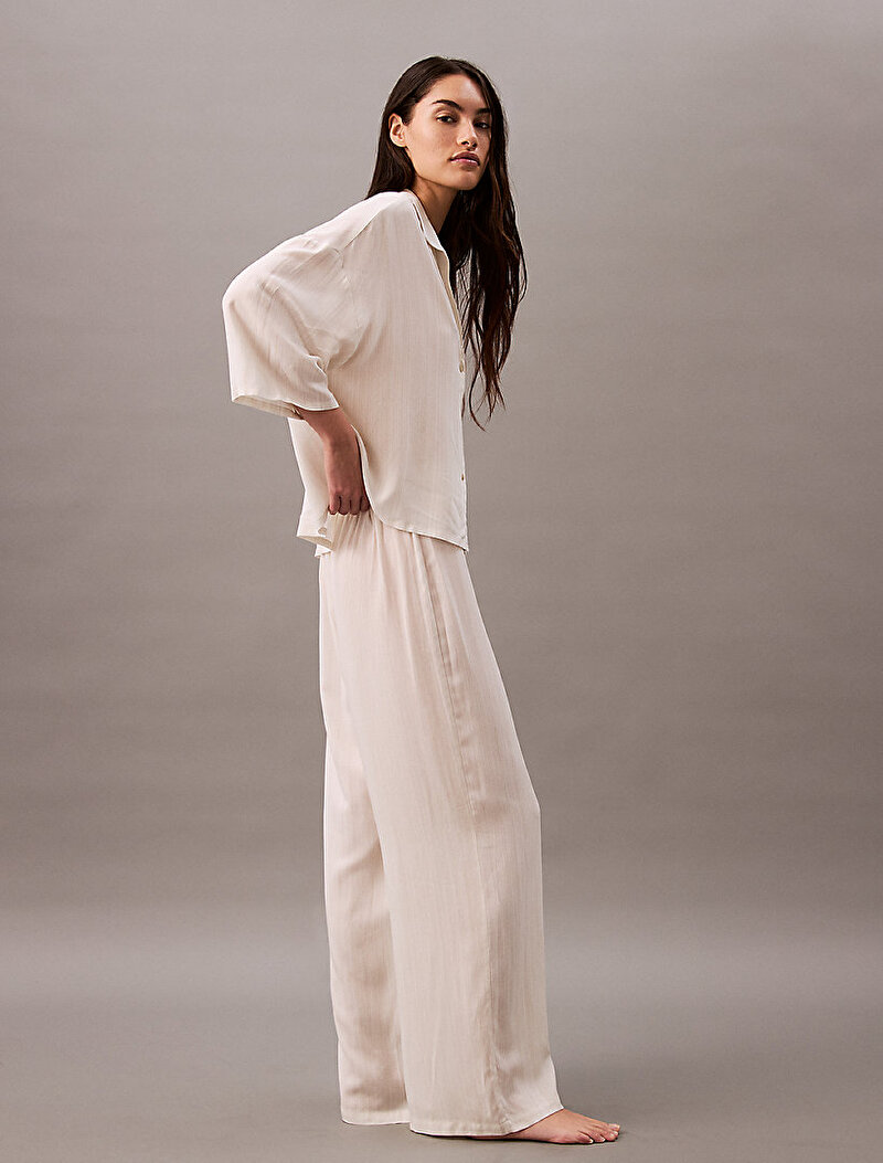 Calvin Klein Bej Renkli Kadın Viskoz Pantolon