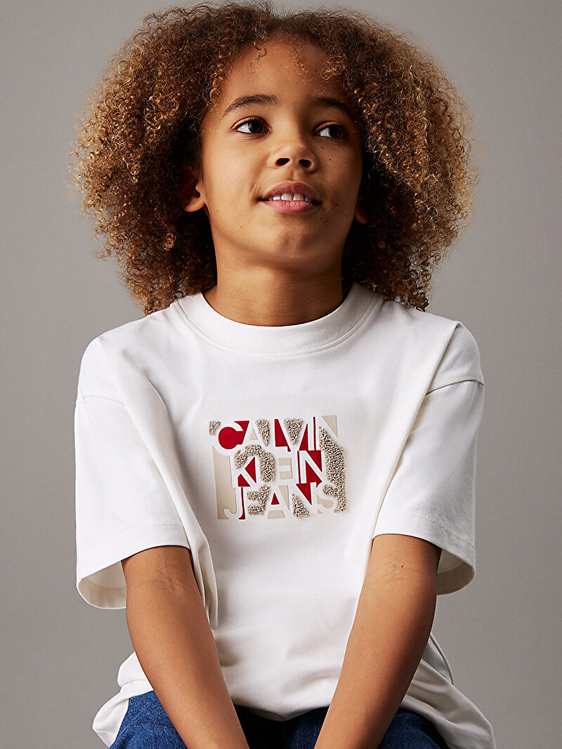 Erkek Çocuk Geo CKJ Logo T-shirt