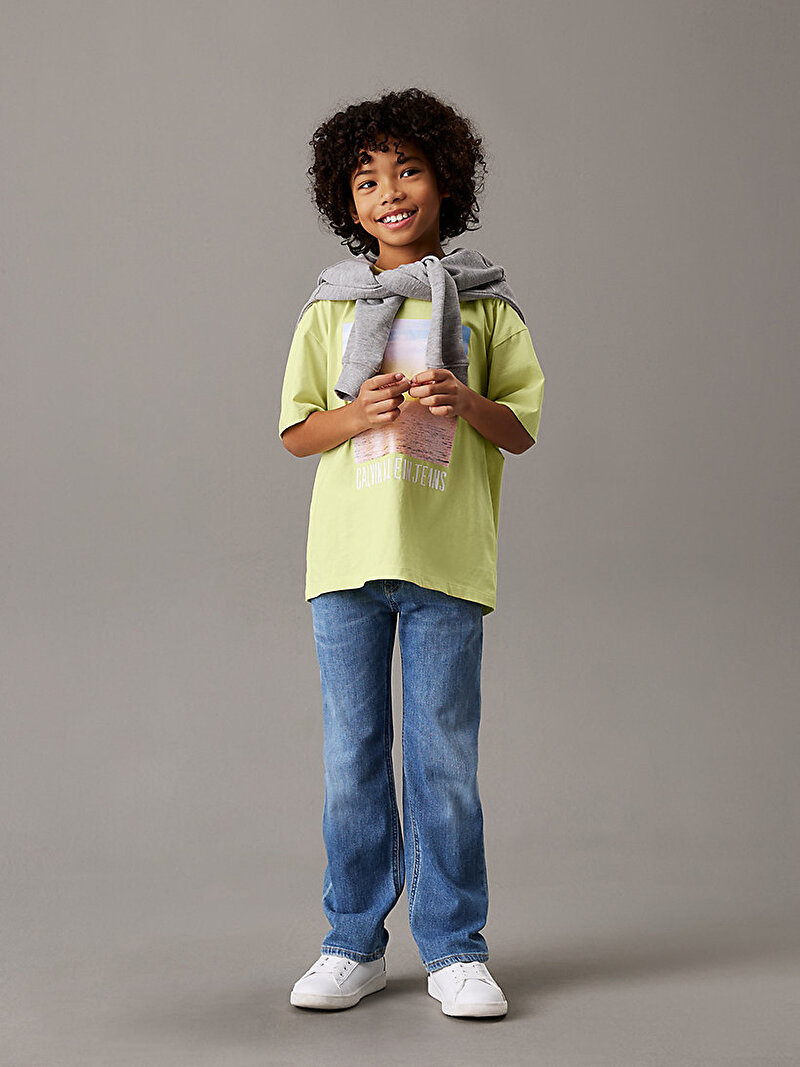 Calvin Klein Mavi Renkli Erkek Çocuk Soft Blue Regular Jean Pantolon