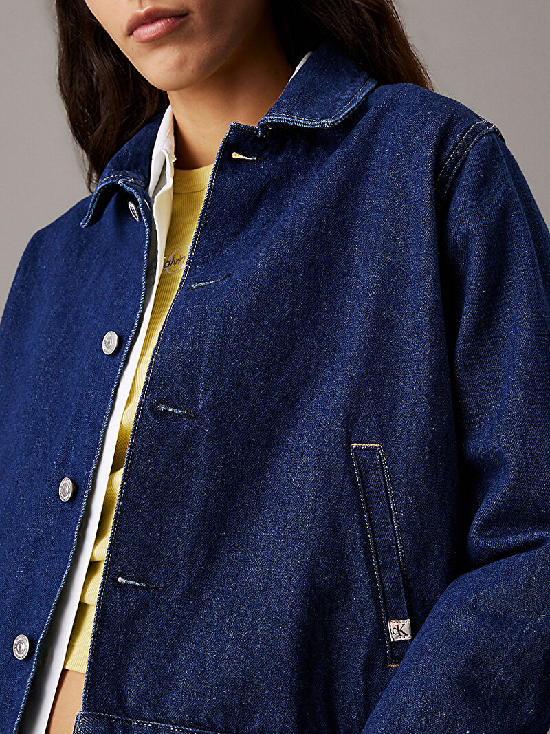 Calvin Klein Lacivert Renkli Kadın Clean Short Denim Ceket
