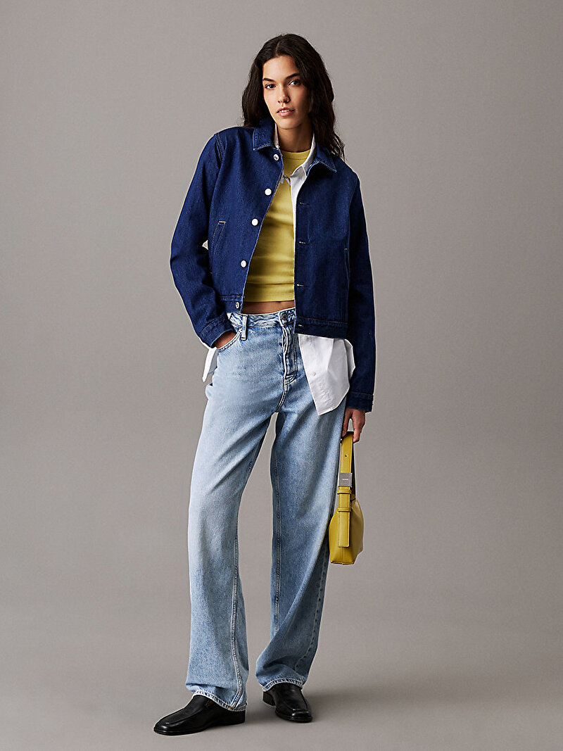 Calvin Klein Lacivert Renkli Kadın Clean Short Denim Ceket