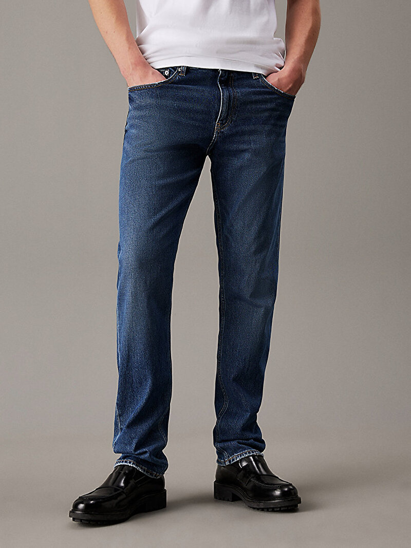 Calvin Klein Lacivert Renkli Erkek Slim Straight Jean Pantolon
