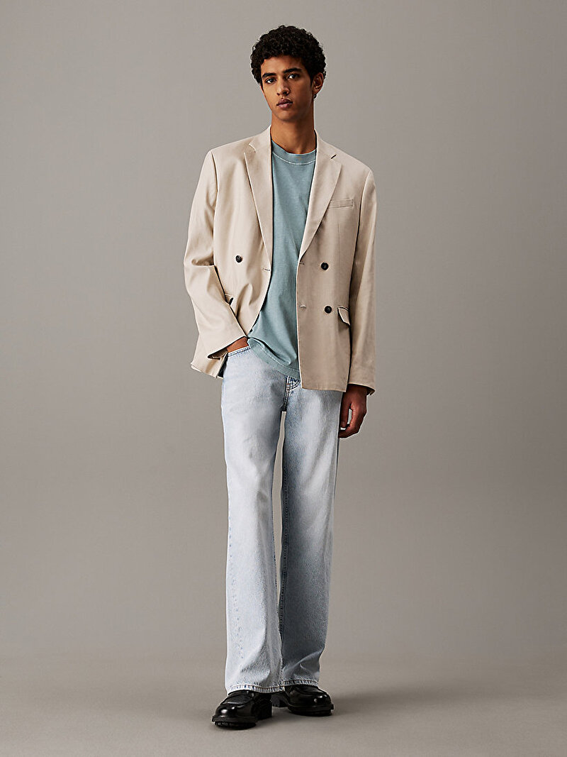 Calvin Klein Mavi Renkli Erkek Bold Washed CK Applique T-shirt