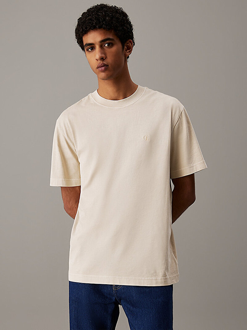 Erkek Bold Washed CK Applique T-shirt