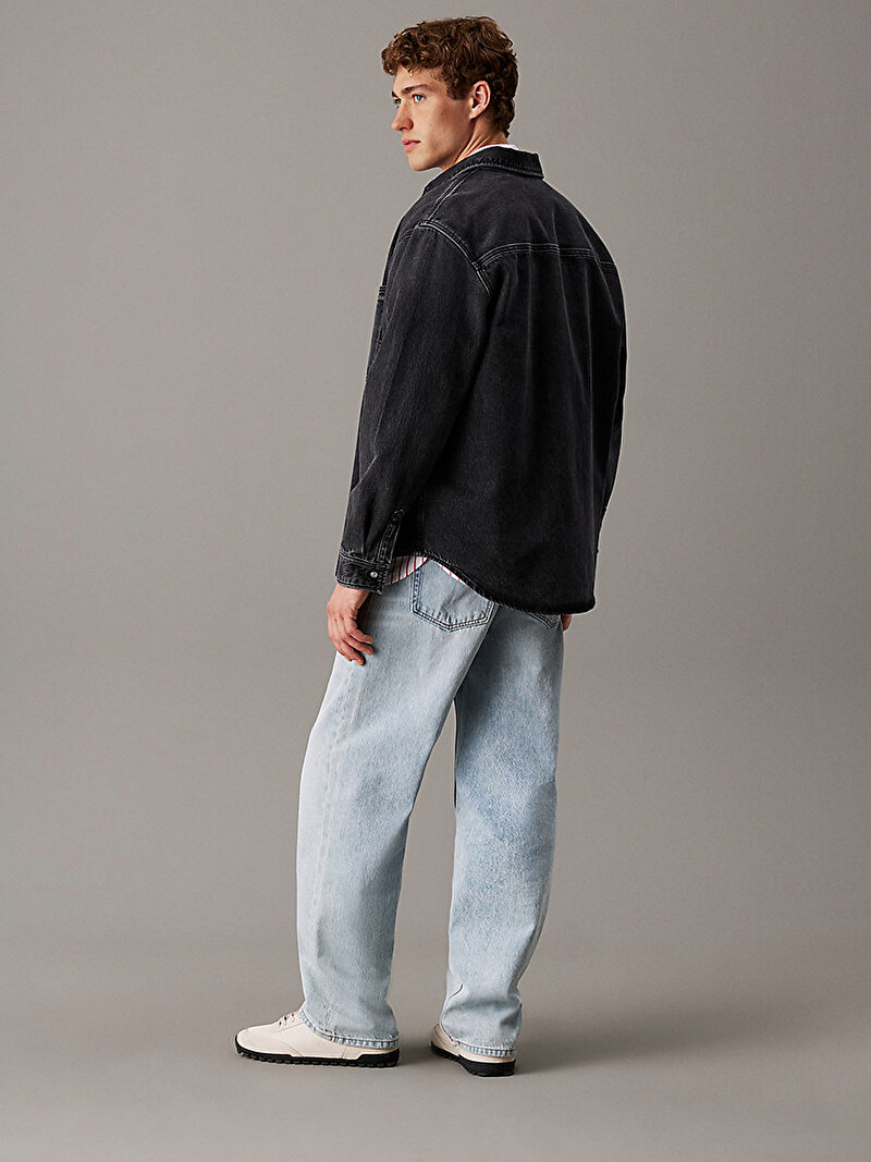Calvin Klein Siyah Renkli Erkek Relaxed Denim Gömlek