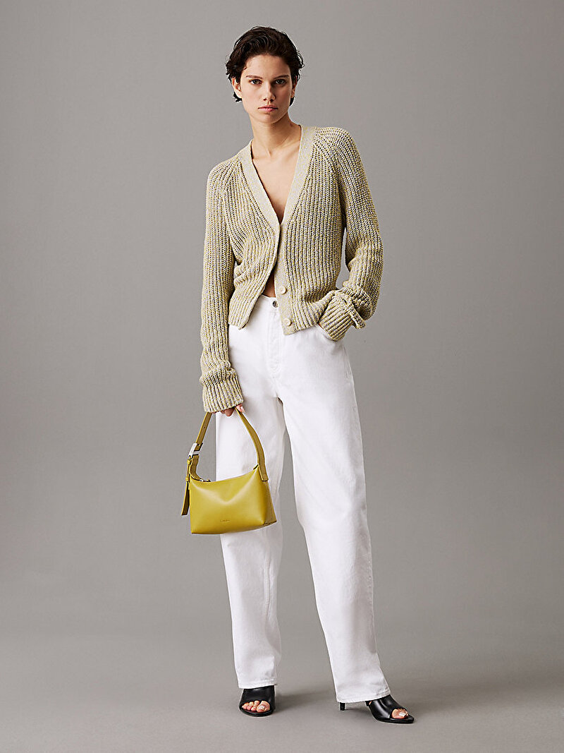 Calvin Klein Yeşil Renkli Kadın Mouline Texture Kazak