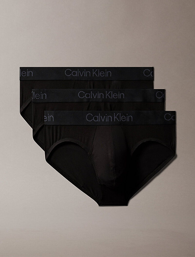 Calvin Klein Siyah Renkli Erkek Hip Brief 3'lü Paket Slip Külot Seti