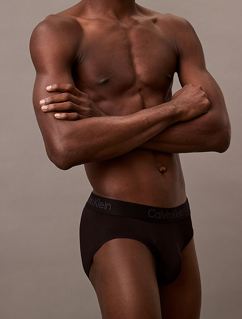 Calvin Klein Siyah Renkli Erkek Hip Brief 3'lü Paket Slip Külot Seti