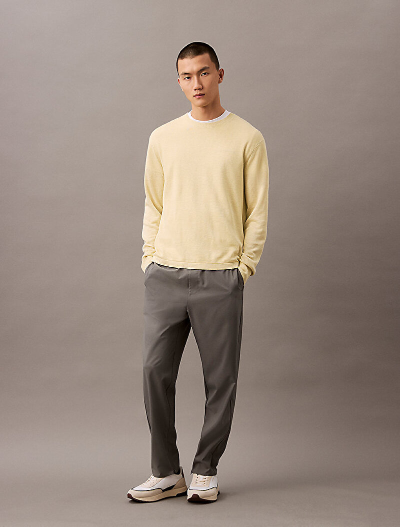 Calvin Klein Sarı Renkli Erkek Linen Kazak