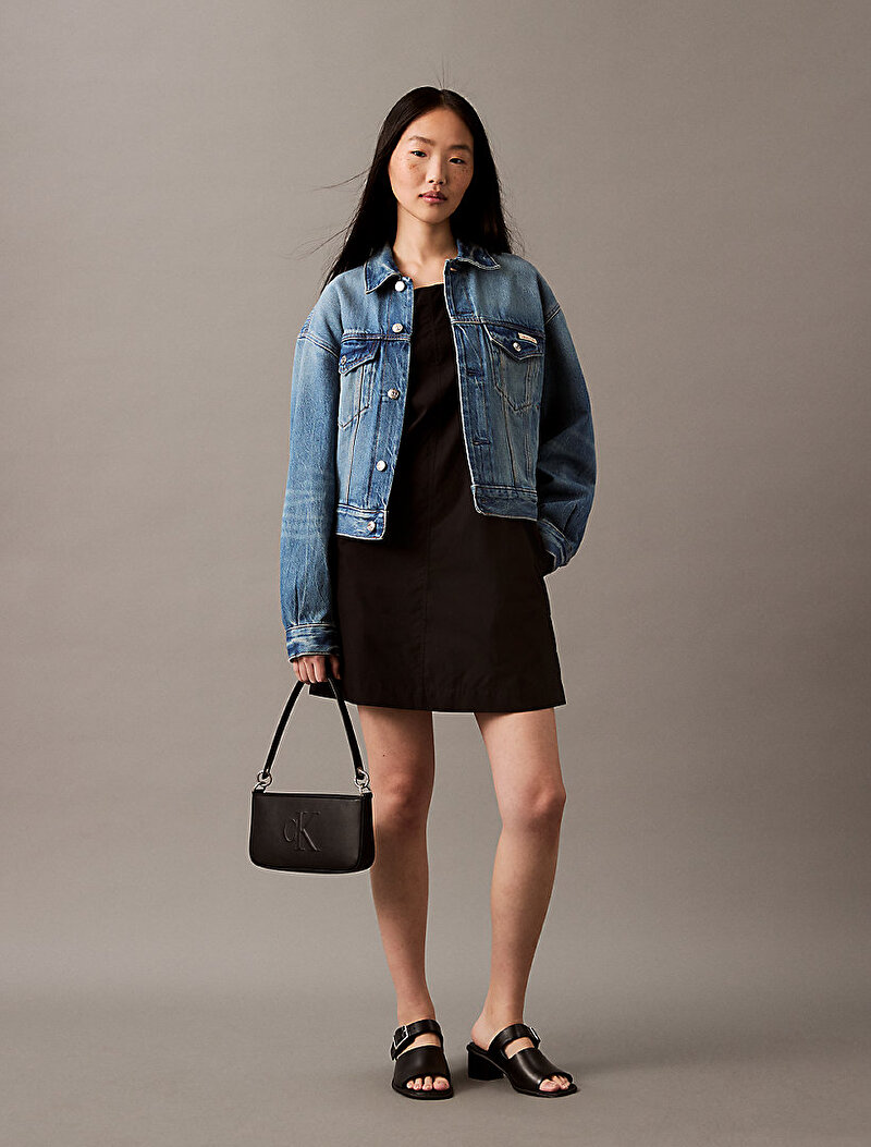 Calvin Klein Siyah Renkli Kadın Poplin Sleeveless Elbise