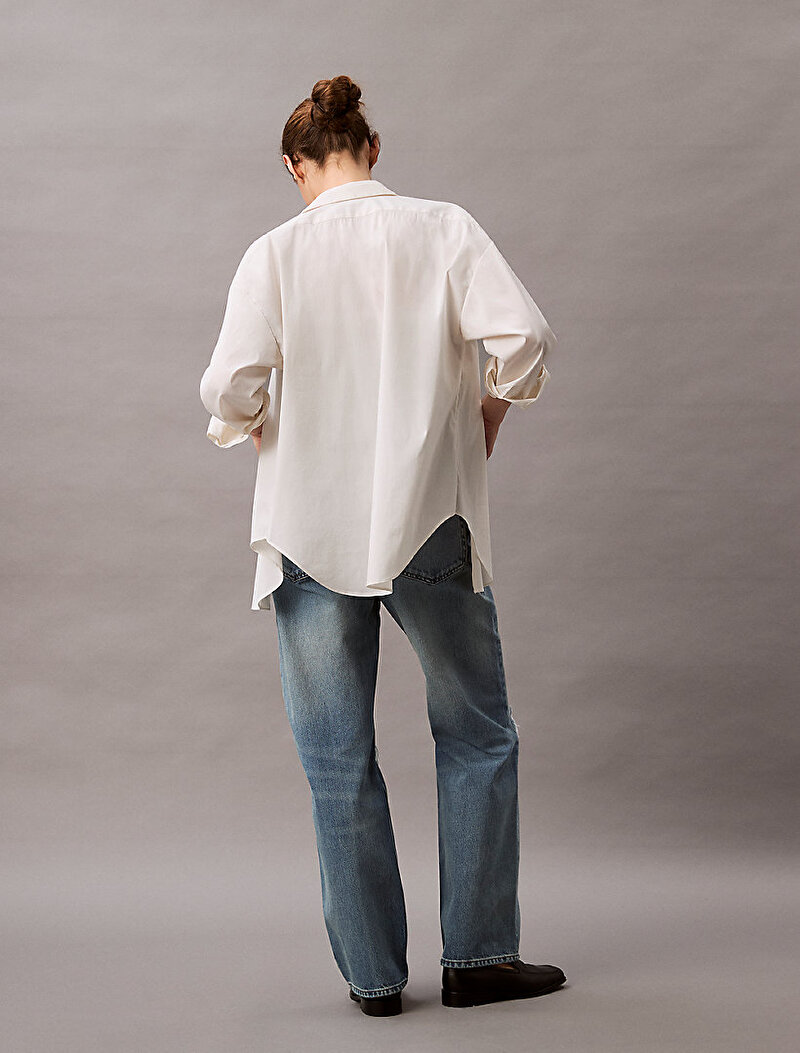 Calvin Klein Mavi Renkli Kadın Signature 90s Straight Jean Pantolon