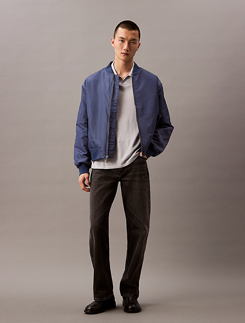 Calvin Klein Gri Renkli Erkek Linen Blend J-Col Kazak