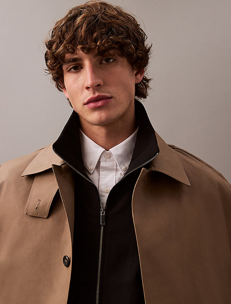 Calvin Klein Lacivert Renkli Erkek Wool Tracking Ceket