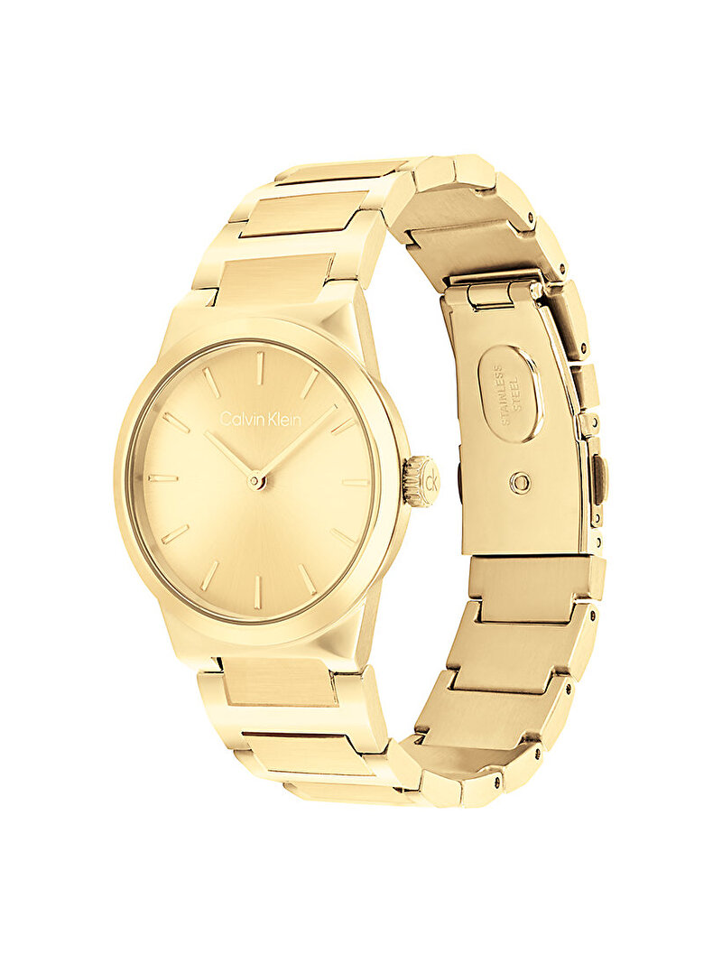 Calvin Klein Gold Renkli Kadın Ck Linear Elegance Saat