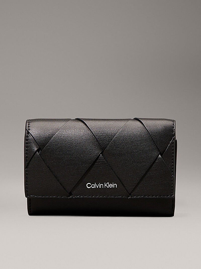 Calvin Klein Siyah Renkli Kadın CK Woven Small Trifold Cüzdan