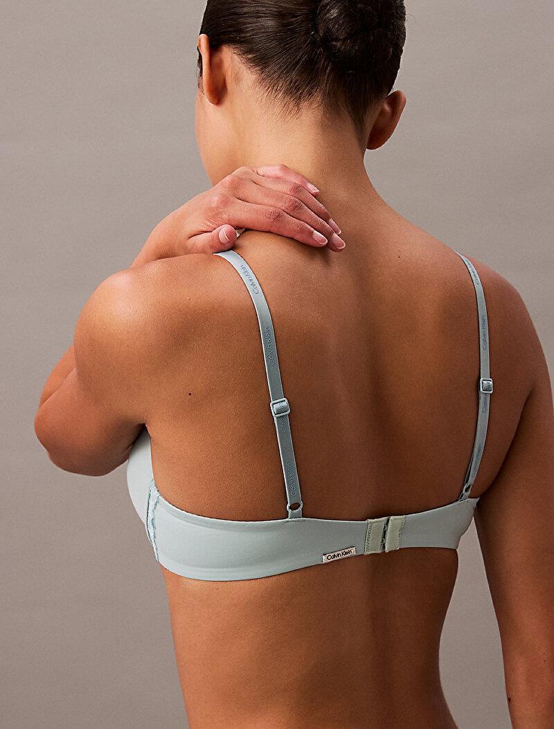 Calvin Klein Mavi Renkli Kadın Push Up Plunge Sütyen