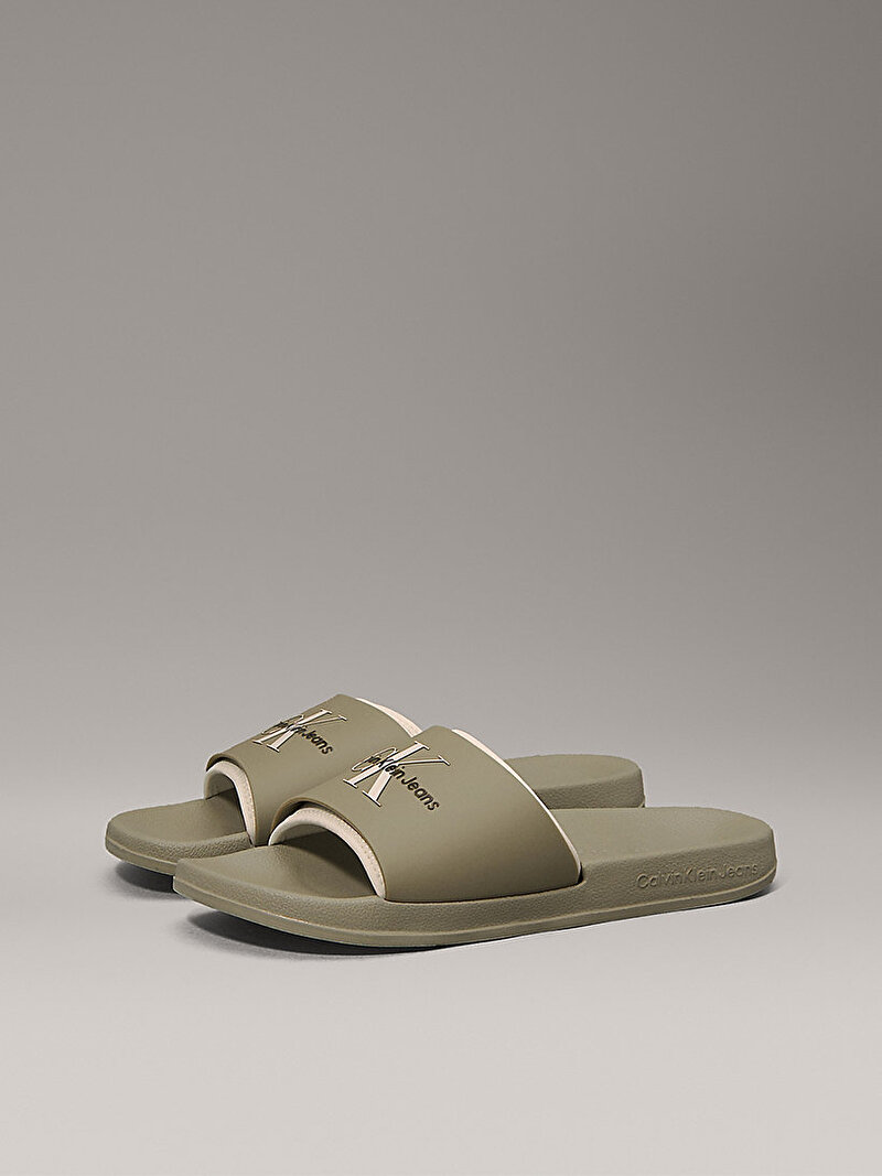 Calvin Klein Yeşil Renkli Erkek Rubber Neopren Terlik