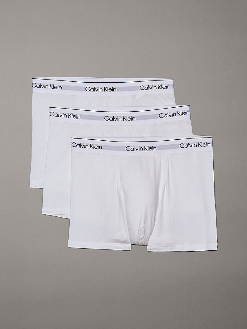 Calvin Klein Beyaz Renkli Erkek 3'Lü Paket Relaxed Trunk Boxer Seti